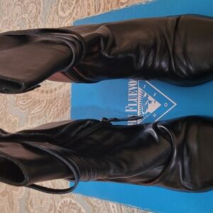 John Fluevog Black Ankle Boots with Pointed Toe Design